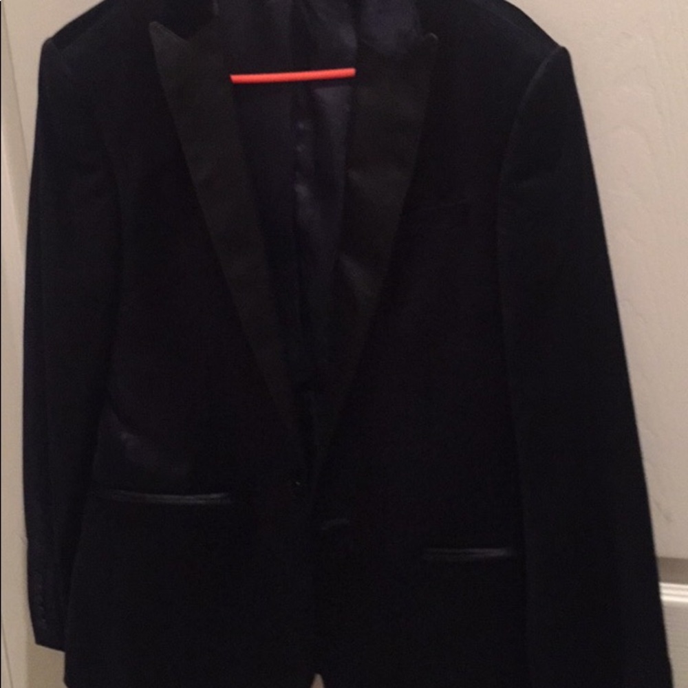 Men velvet black blazer